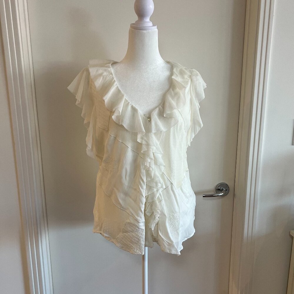 Lauren by Ralph Lauren cream sleeveless top